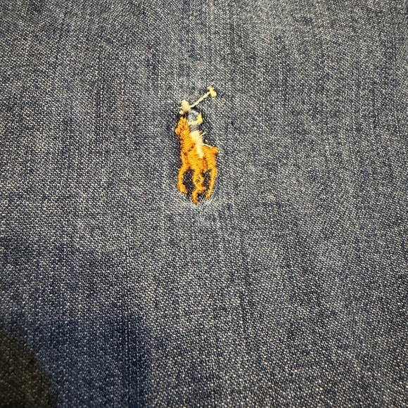 Ralph Lauren Men's Casual Blue Denim Button-Down Shirt - Picture 2 of 3